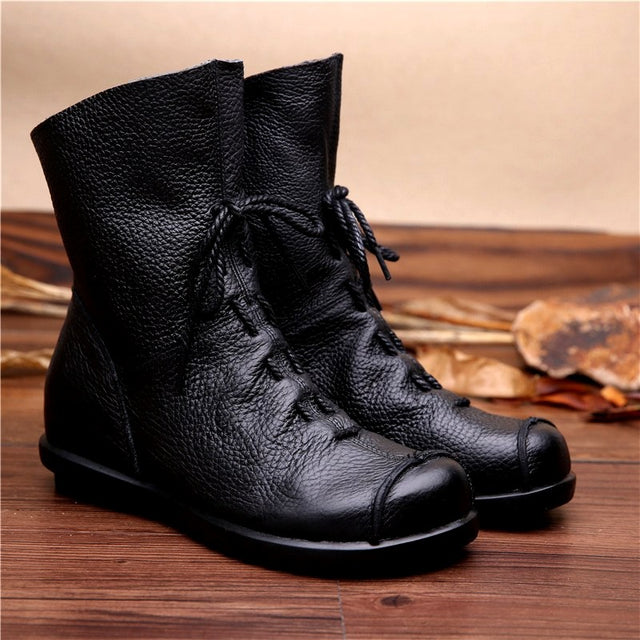 Cornelia - Women’s Leather Lug Sole Ankle Boots 2