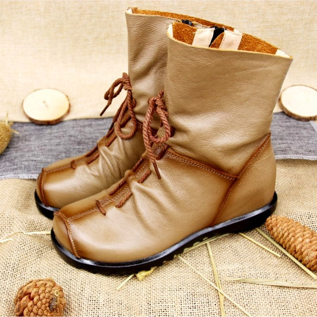 Cornelia - Women’s Leather Lug Sole Ankle Boots 4