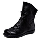 Cornelia - Women’s Leather Lug Sole Ankle Boots 8
