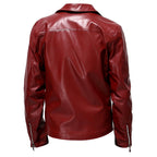 Diego - Men's Zip-Up Faux Leather Moto Jacket 4