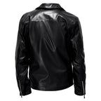 Diego - Men's Zip-Up Faux Leather Moto Jacket 5
