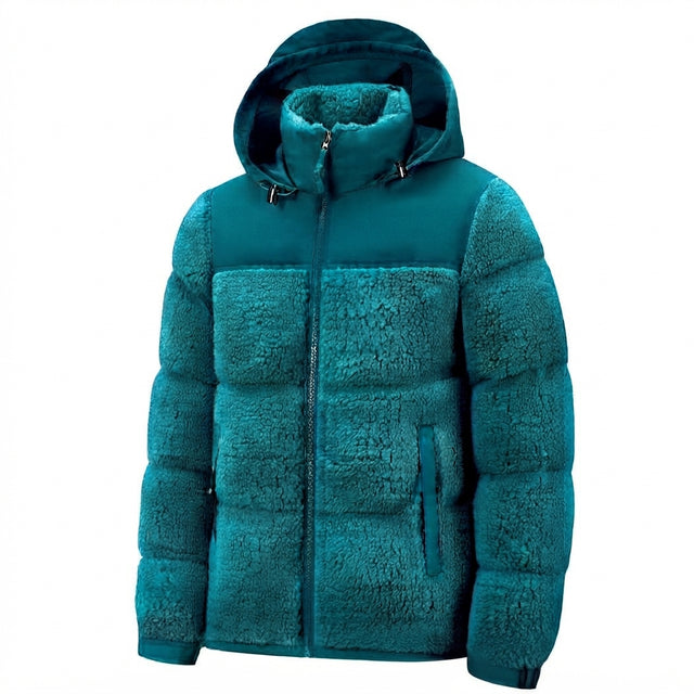 Elias - Men's Textured Fleece Zip Front Puffer Jacket