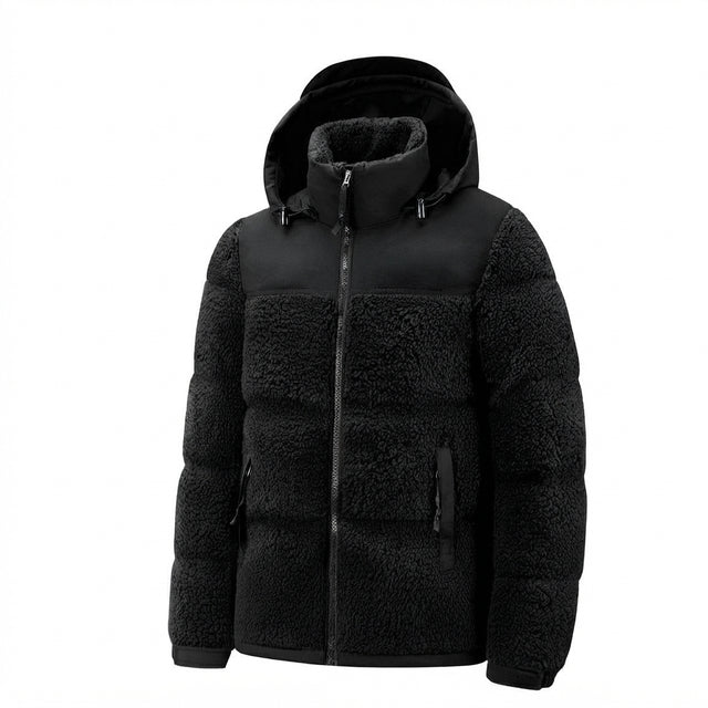 Elias - Men's Textured Fleece Zip Front Puffer Jacket