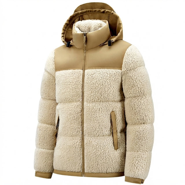 Elias - Men's Textured Fleece Zip Front Puffer Jacket