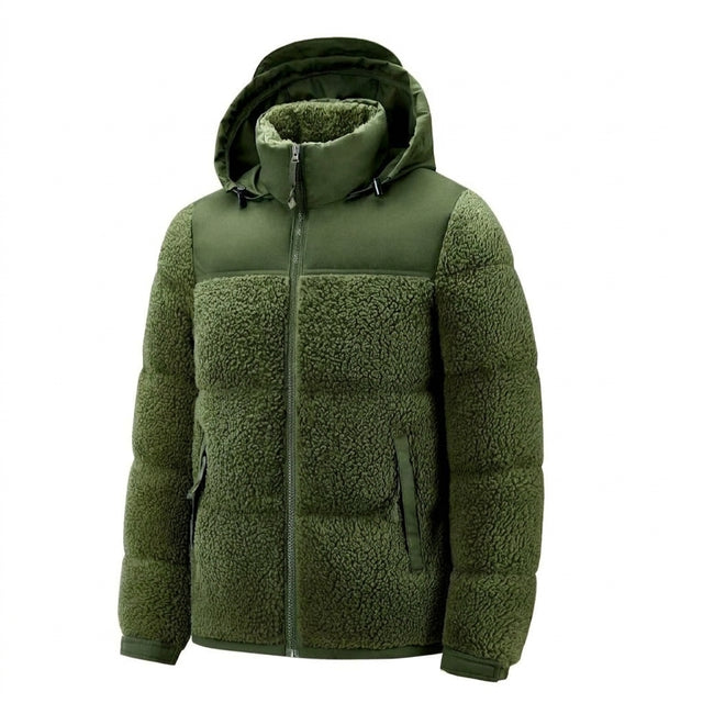 Elias - Men's Textured Fleece Zip Front Puffer Jacket