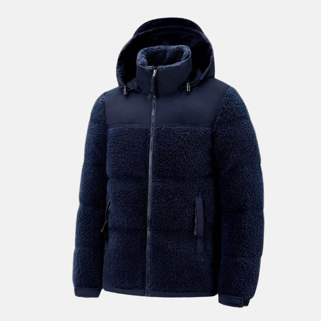 Elias - Men's Textured Fleece Zip Front Puffer Jacket