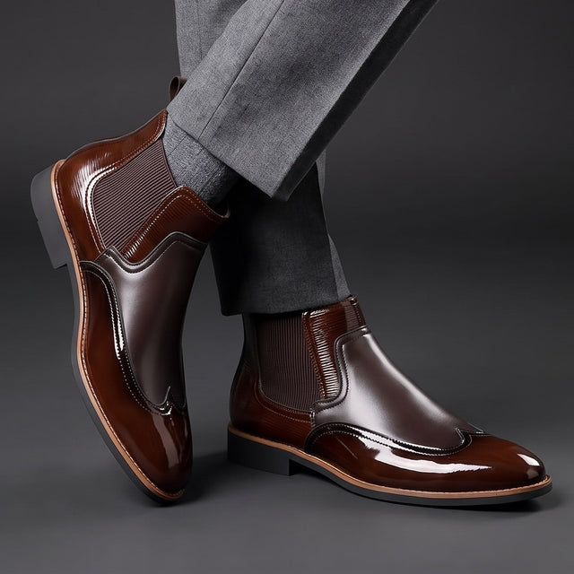 Elijah - Men's Patent Chelsea Boots 