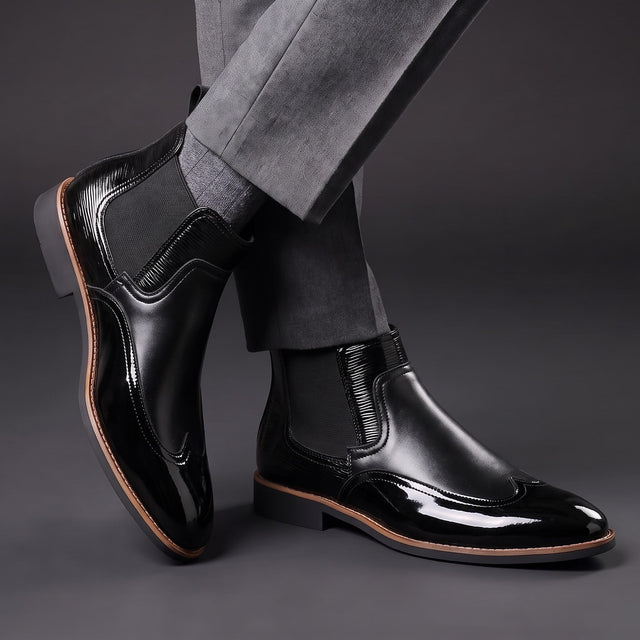 Elijah - Men's Patent Chelsea Boots 