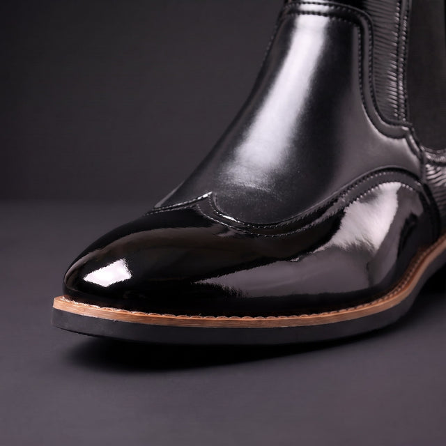 Elijah - Men's Patent Chelsea Boots 