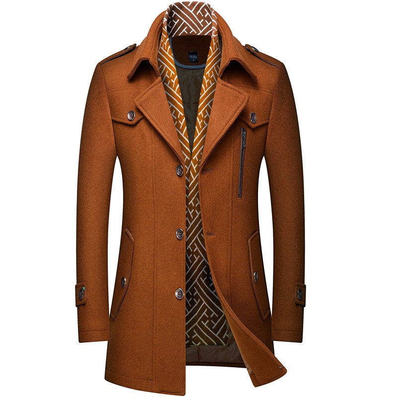 Elvin - Men's Notch Lapel Wool Coat 1
