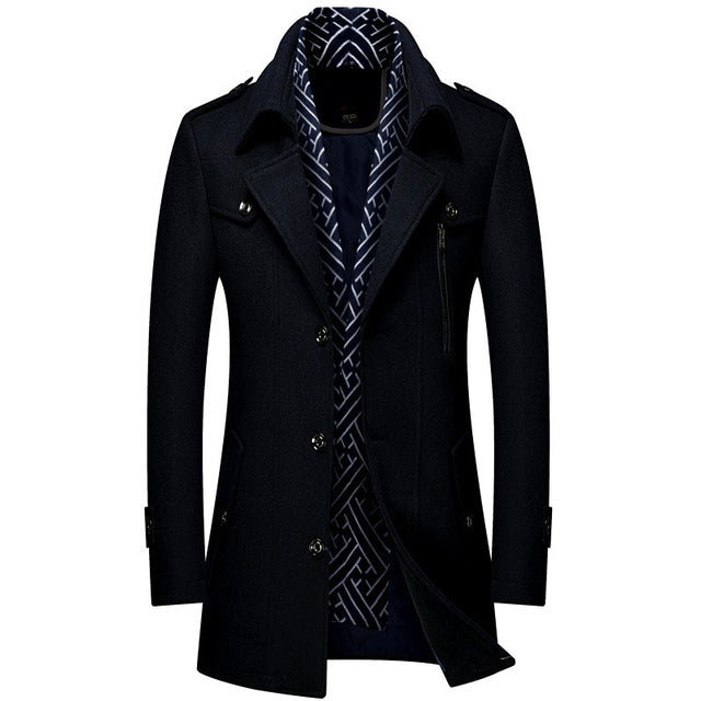 Elvin - Men's Notch Lapel Wool Coat 2