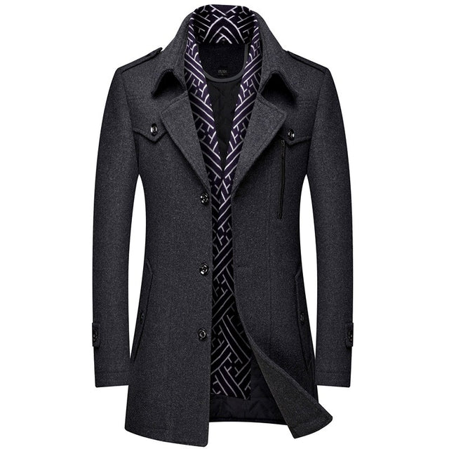 Elvin - Men's Notch Lapel Wool Coat 4