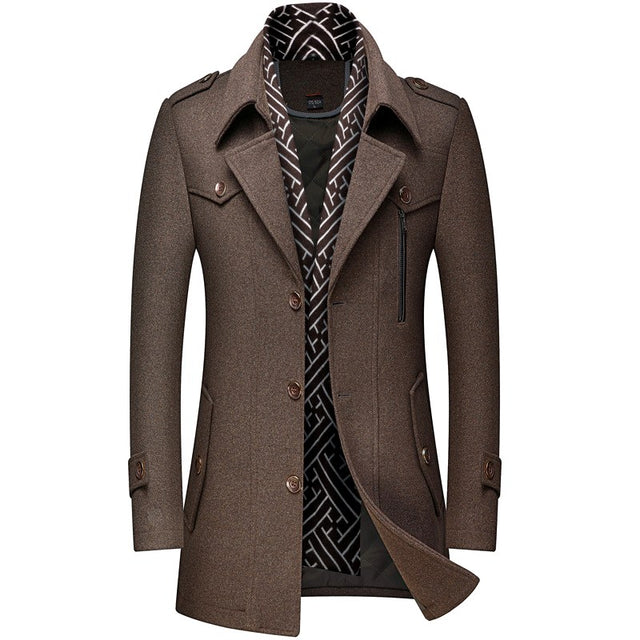 Elvin - Men's Notch Lapel Wool Coat 5