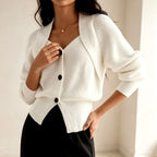 Emily - Women's Relaxed Fit Knit Cardigan with Shawl Collar 2