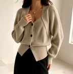 Emily - Women's Relaxed Fit Knit Cardigan with Shawl Collar 3