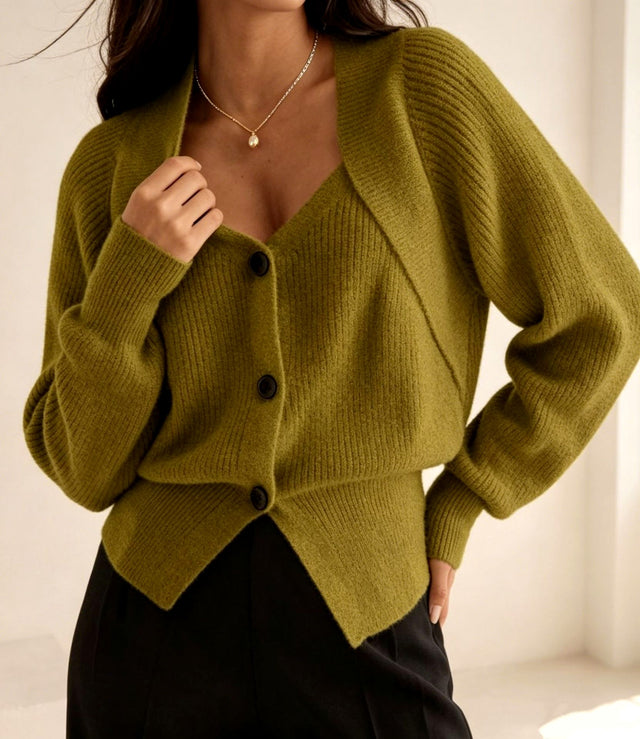 Emily - Women's Relaxed Fit Knit Cardigan with Shawl Collar 5