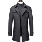 Frederick - Men's Layered Collar Wool Blend Trench Coat 2