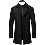 Frederick - Men's Layered Collar Wool Blend Trench Coat 3