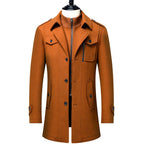 Frederick - Men's Layered Collar Wool Blend Trench Coat 4