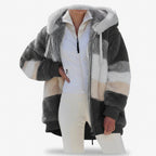 Frieda - Women's Oversized Hooded Fleece Jacket with Drawstring