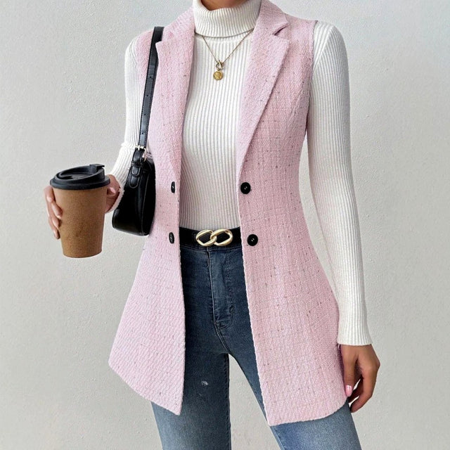 Hannah - Women's Notched Lapel Sleeveless Tailored Vest 3