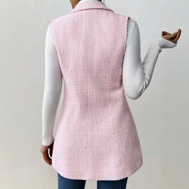 Hannah - Women's Notched Lapel Sleeveless Tailored Vest 4