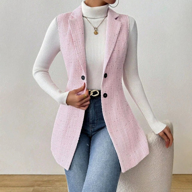 Hannah - Women's Notched Lapel Sleeveless Tailored Vest 6