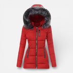 Heidi - Women's Quilted Puffer Jacket with Faux Fur Hood