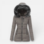 Heidi - Women's Quilted Puffer Jacket with Faux Fur Hood