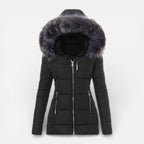 Heidi - Women's Quilted Puffer Jacket with Faux Fur Hood