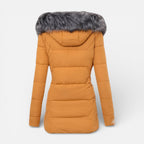 Heidi - Women's Quilted Puffer Jacket with Faux Fur Hood