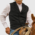 Irving - Men's Herringbone Tweed Notched-Lapel Vest