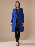 Isolde - Women's Double-Breasted Wool Coat with Button Detail