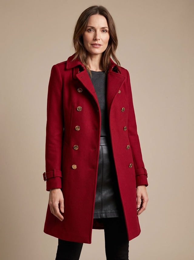 Isolde - Women's Double-Breasted Wool Coat with Button Detail