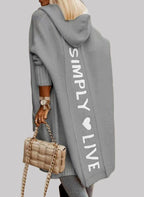Ivy - Women's Long Hooded Knit Cardigan with Front Pockets