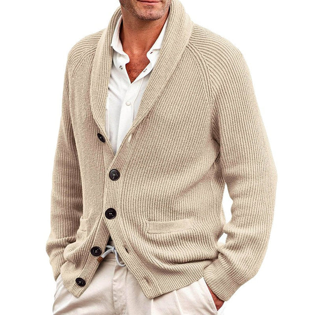 Jensen - Men's Ribbed Shawl Collar Button-Front Cardigan