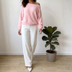 Jessica - Women's Relaxed Off-Shoulder Pullover Sweater 6