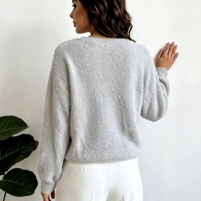 Jessica - Women's Relaxed Off-Shoulder Pullover Sweater 7