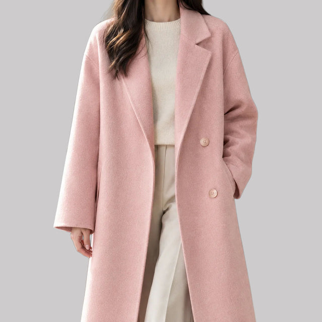Joanna - Women's Double-Breasted Notch Lapel Coat