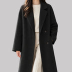 Joanna - Women's Double-Breasted Notch Lapel Coat