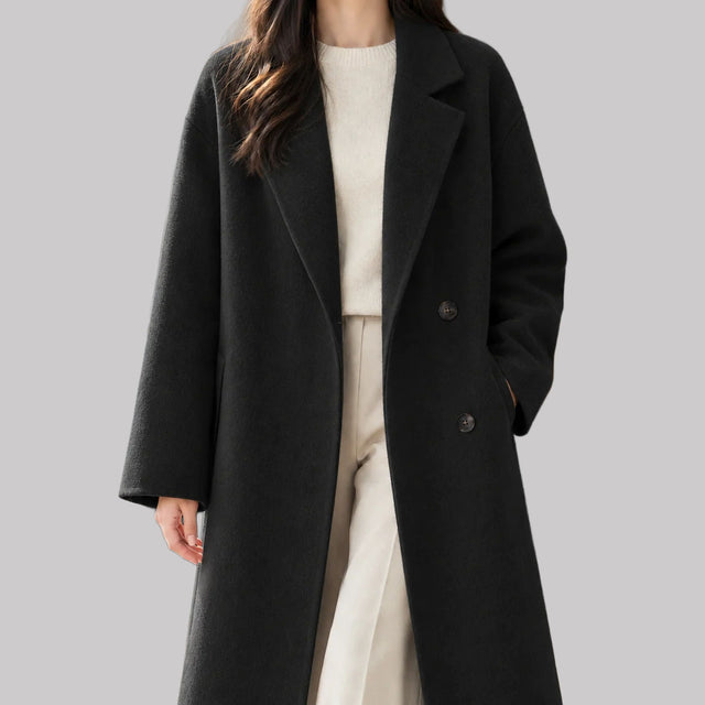 Joanna - Women's Double-Breasted Notch Lapel Coat