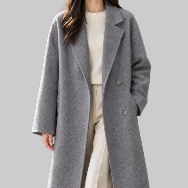 Joanna - Women's Double-Breasted Notch Lapel Coat