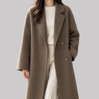 Joanna - Women's Double-Breasted Notch Lapel Coat