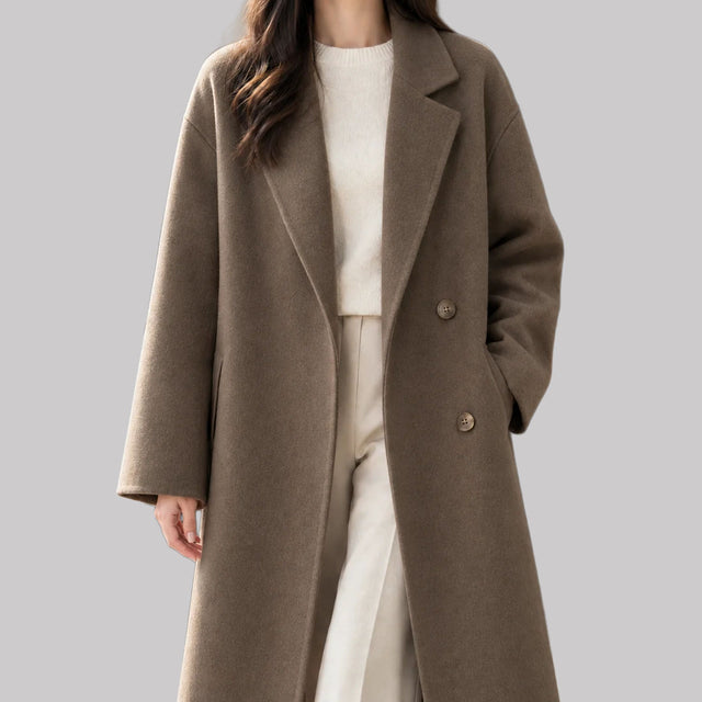 Joanna - Women's Double-Breasted Notch Lapel Coat