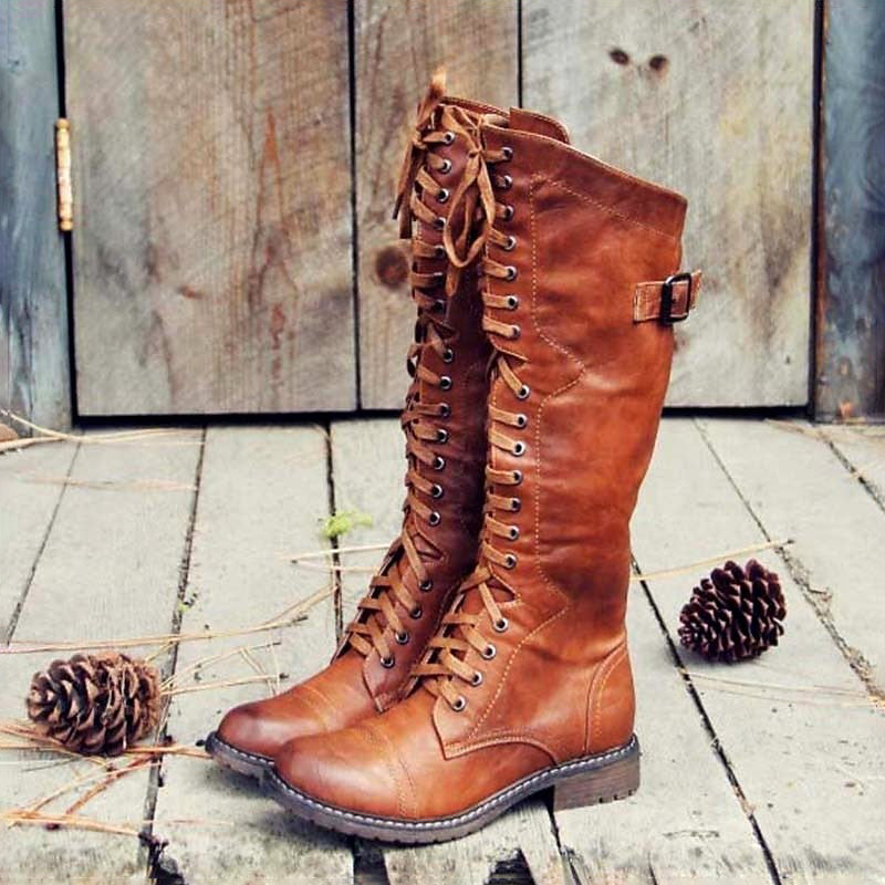 Jocelyn - Women's Lace-Up Knee-High Boots