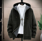 Joshua - Men's Chunky Knit Hooded Zip Jacket 3