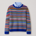 Kallista - Women's Multi-Stripe Crewneck Sweater with Ribbed Cuffs