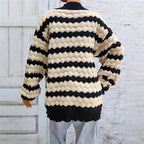 Kayla - Women's Patterned Chunky Knit Cardigan 4