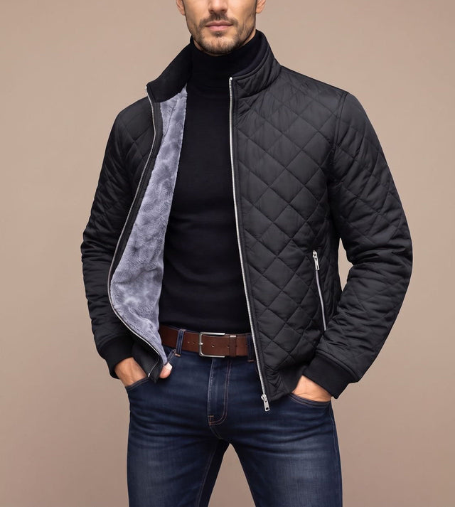 Keiran - Men's Quilted Puffer Jacket with Fleece Lining