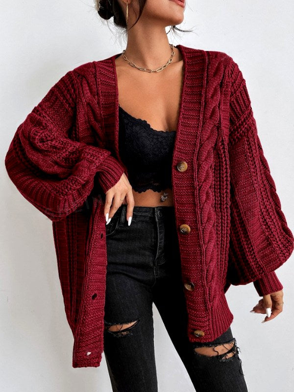 Lauren - Women's Textured Cable Knit Open-Front Cardigan 3